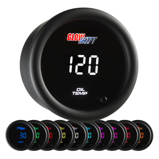 10 Color Digital Oil Temperature Gauge | GlowShift