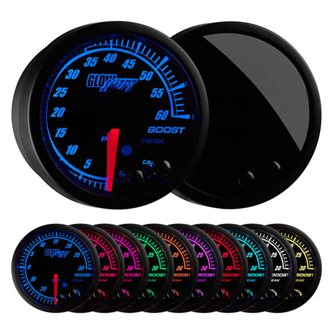 Elite 10 Color 60 PSI Boost Gauge