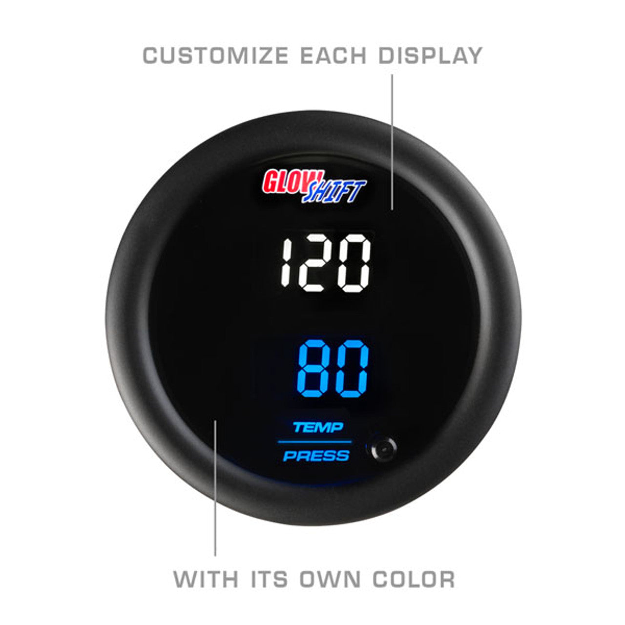 10 Color Digital Dual Temperature & Pressure Gauge