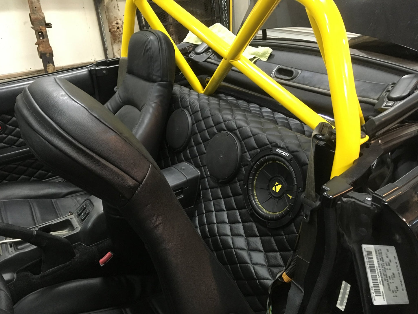 90-05 Miata Speaker Panel Covering - Diamond Quilted Textured Black