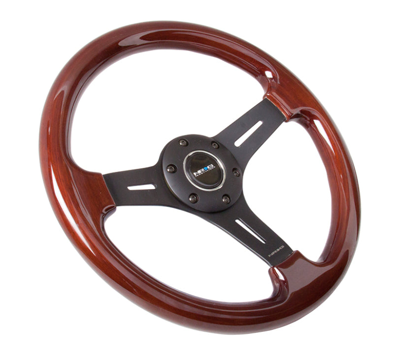 NRG Classic Wood Grain Steering Wheel - Matte Black